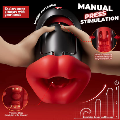Coque compressible du masturbateur bouche pour contrôler la pression
