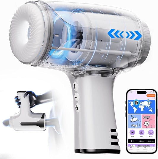 Masturbateur homme connecté avec pénétration profonde de 19 cm et stimulation sur toute la longueur