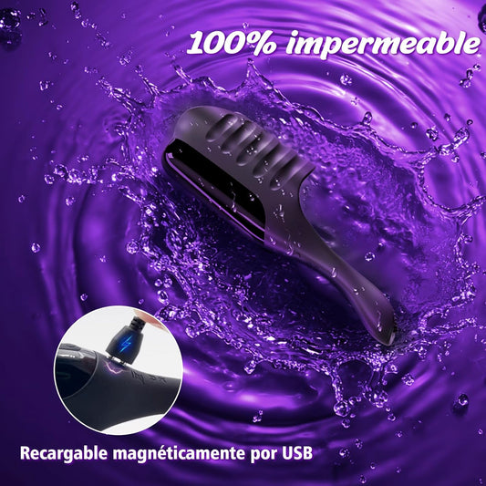 Vibromasseur masculin 100 pour cent étanche nettoyable à l'eau
