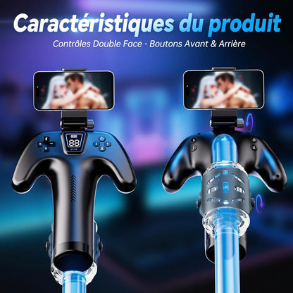 Masturbateur automatique avec support téléphone amovible pour expérience mains libres

