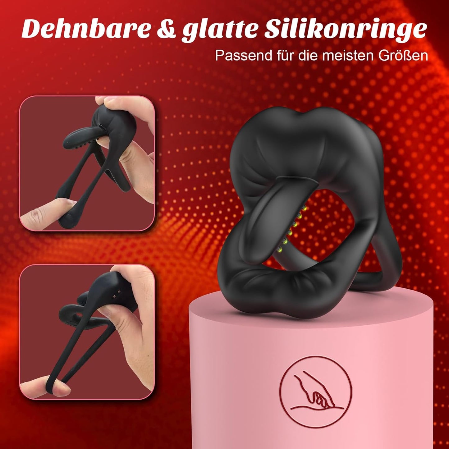Double anneau pénien vibrant stimulant pénis testicules et périnée