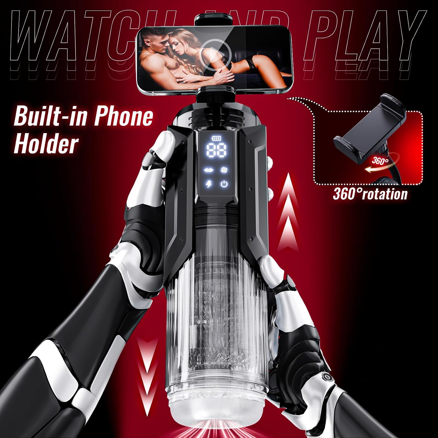 Support téléphone détachable monté sur le masturbateur automatique pour mode vidéo