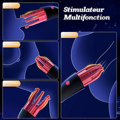 Picots texturés sur tentacules de stimulateur masculin en silicone médical
