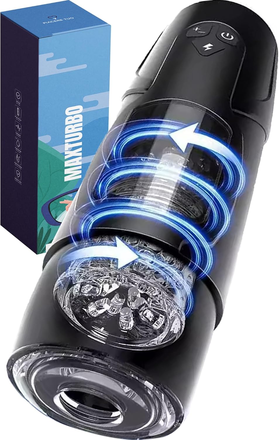 Vaginette électrique homme vue de face avec design ergonomique et finition premium