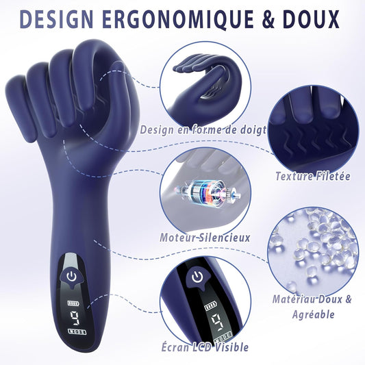 Masturbateur enveloppant vibrant homme avec écran LCD affichant les 9 modes
