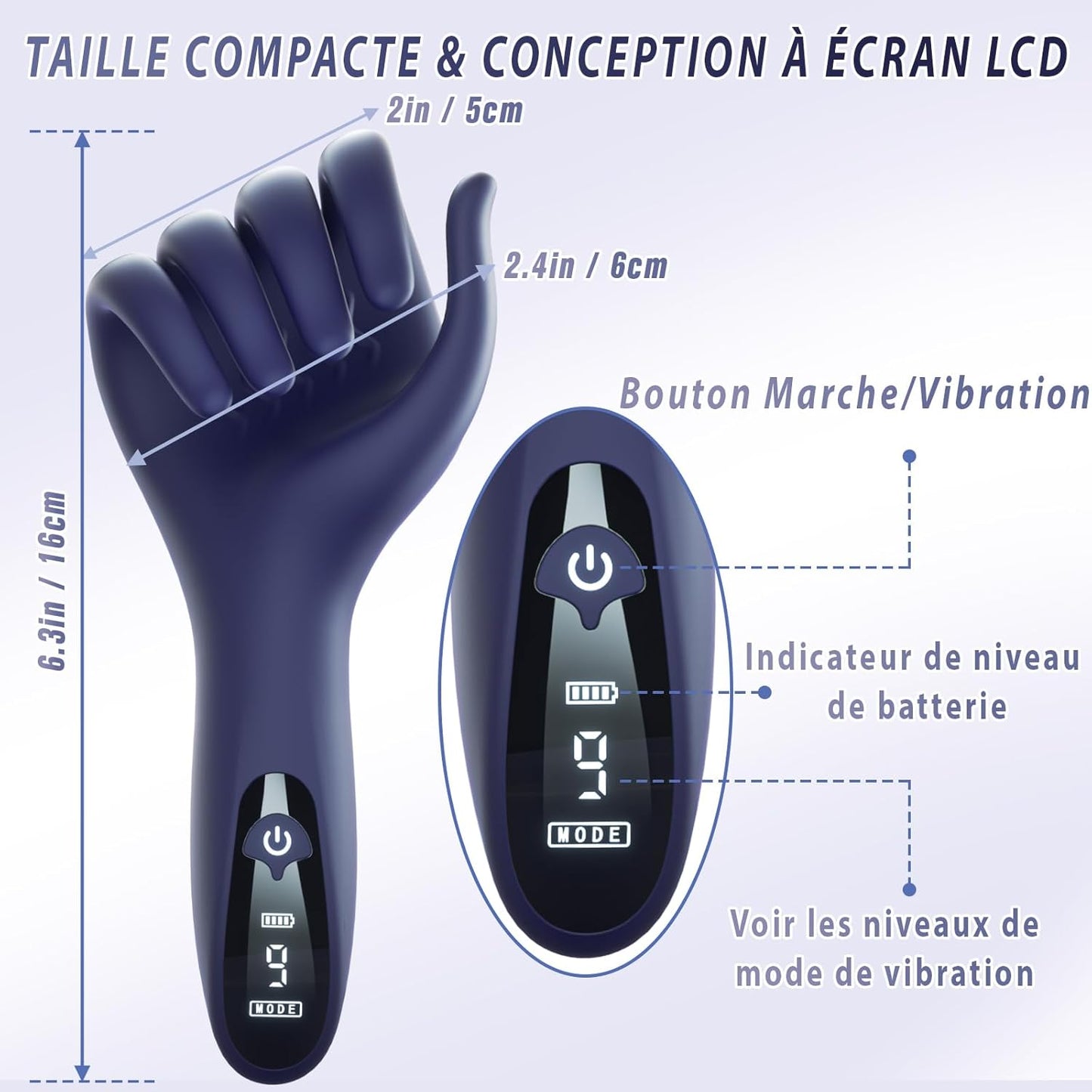 Dimensions du masturbateur enveloppant homme 5 x 6 x 16 cm visualisées sur règle