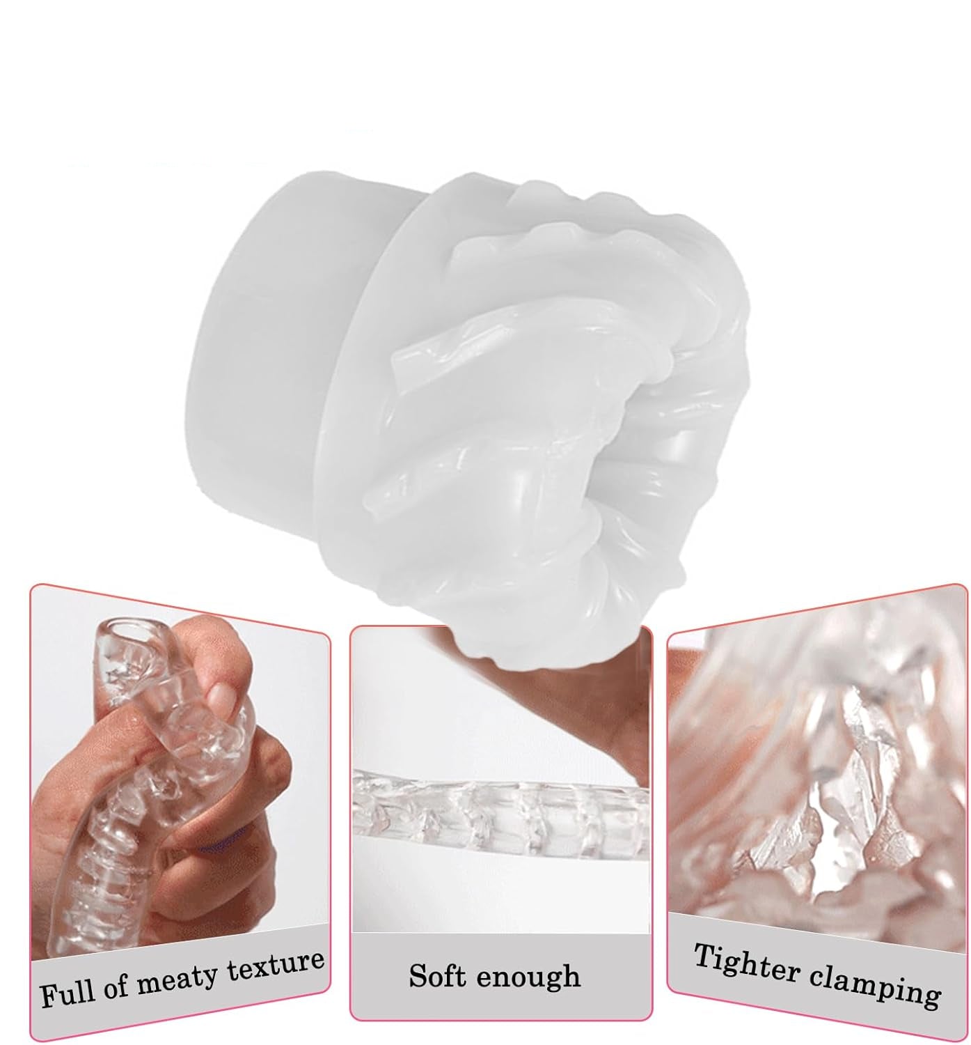 Pocket pussy compact avec tunnel intérieur spiralé serré pour sensations intenses

