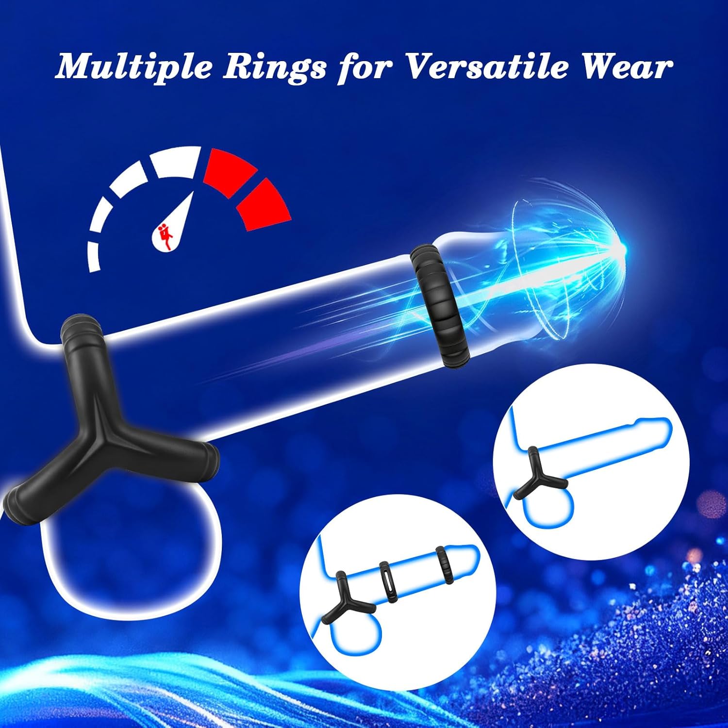Set de cockrings ajustables en silicone waterproof pour la douche