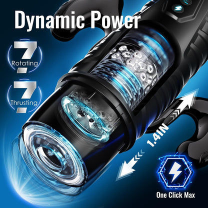 Masturbateur homme rotation et va-et-vient avec 7 modes de stimulation automatiques