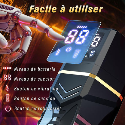 Masturbateur homme automatique rechargeable avec écran LCD et modes de vibration réglables