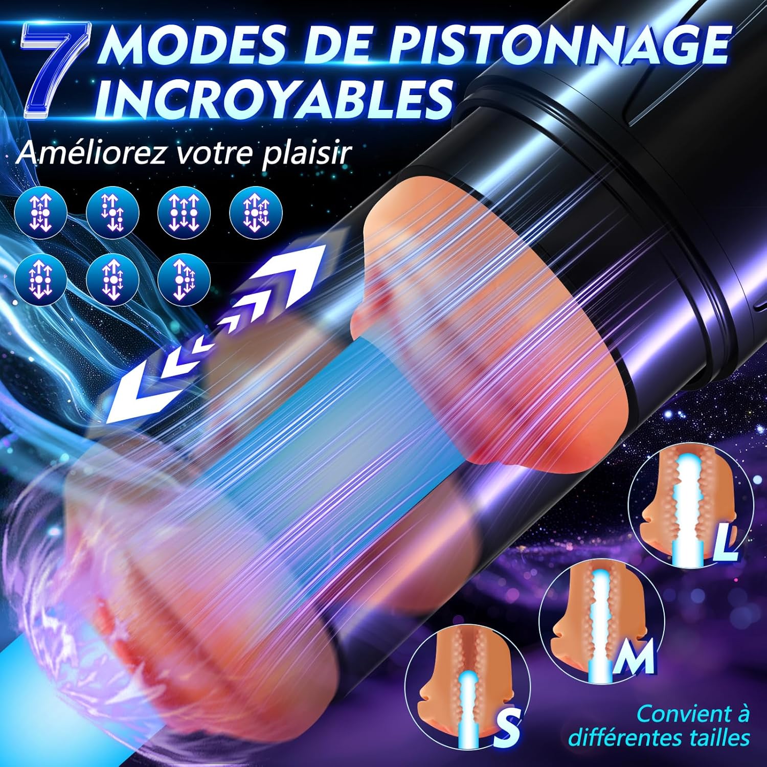 Masturbateur Automatique "Gaming" Mains Libres et ses 7 fonctions Va et Vient