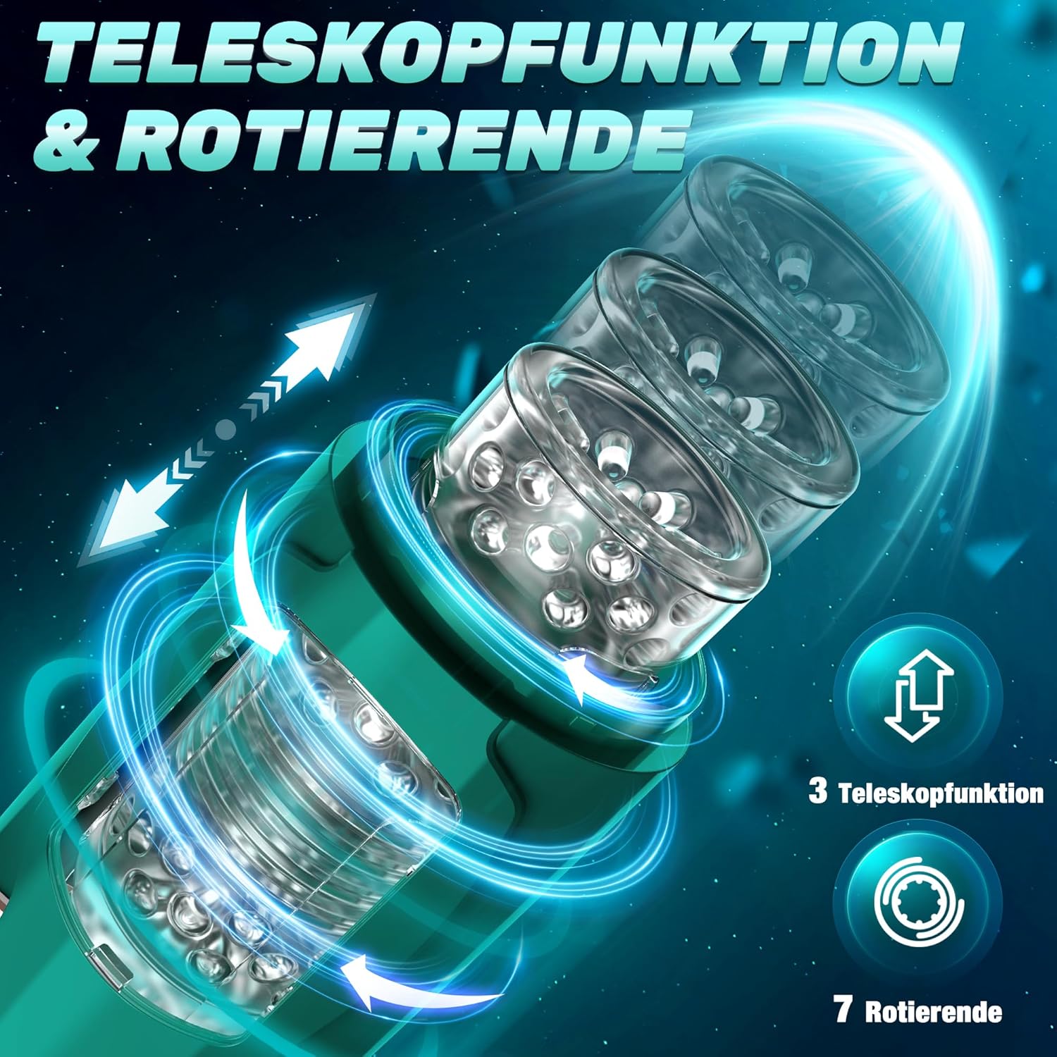 Masturbateur homme avec 7 modes de stimulation, bouton de contrôle unique facile à utiliser