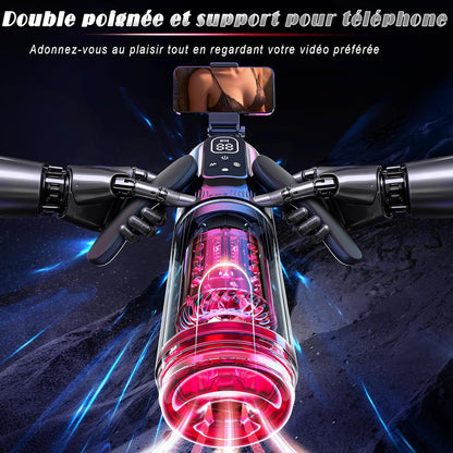 Sex toy homme automatique avec support téléphone intégré pour utilisation mains plus libres