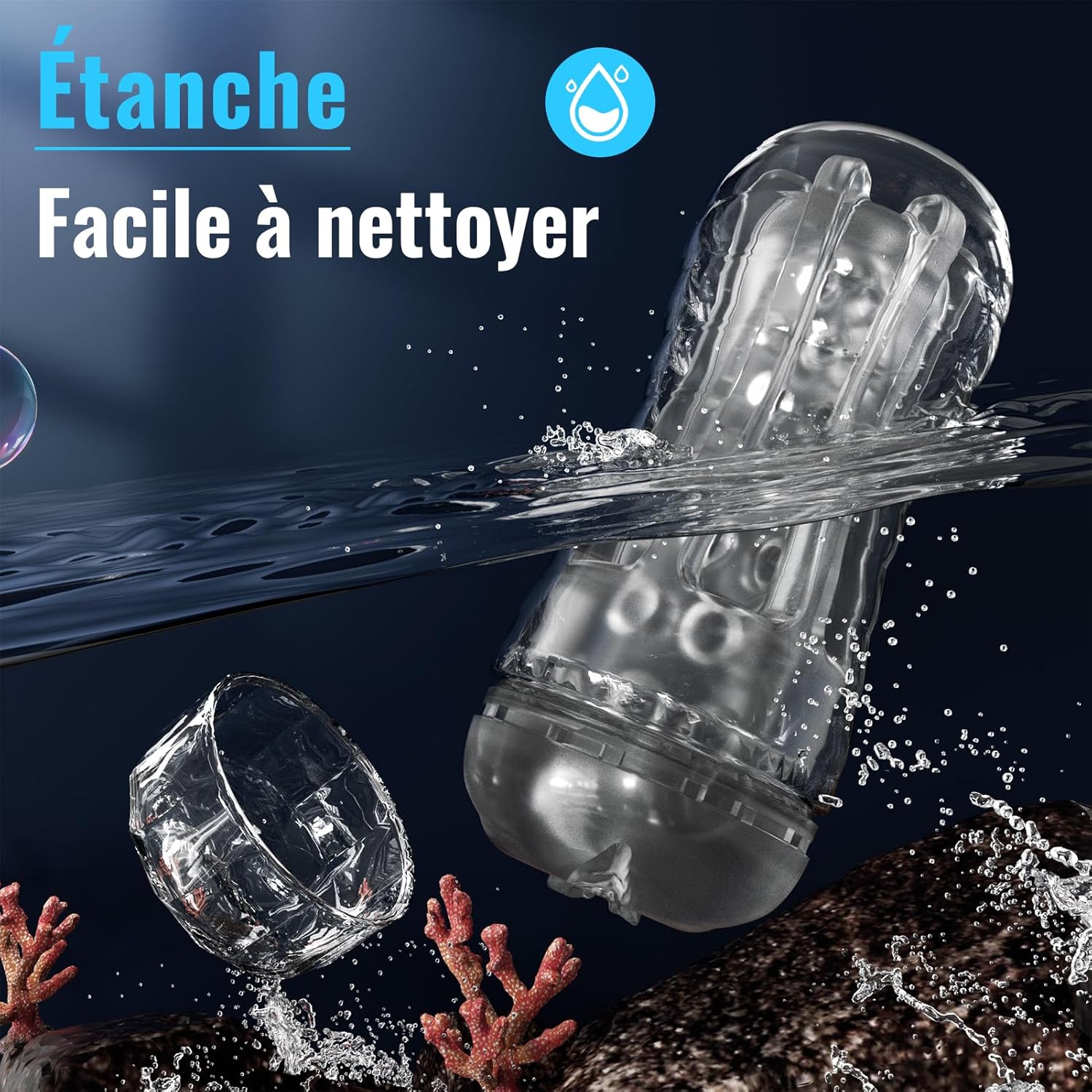 Format compact et nomade du masturbateur manuel facile à transporter
