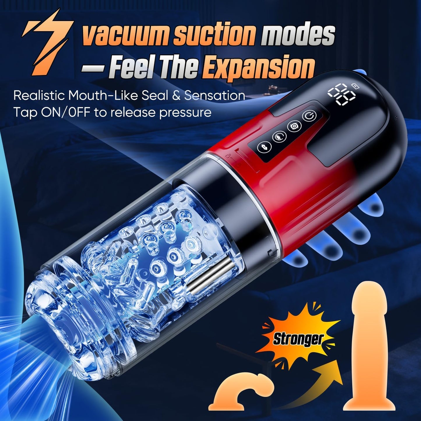 masturbateur succion pour homme avec aspiration par vide et 7 modes de stimulation