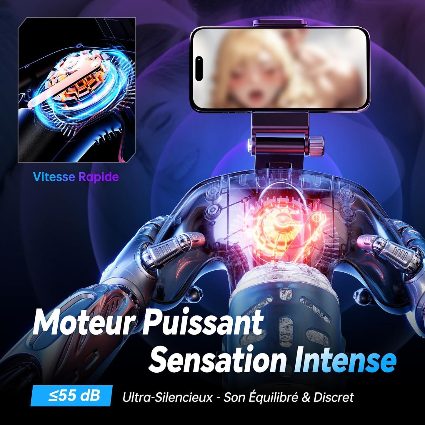 Masturbateur automatique silencieux sous 55 dB pour une utilisation discrète
