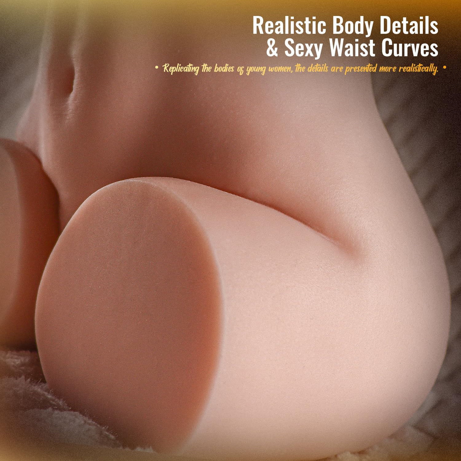 Vue de profil masturbateur réaliste 3,3 kg double pénétration vaginal anal

