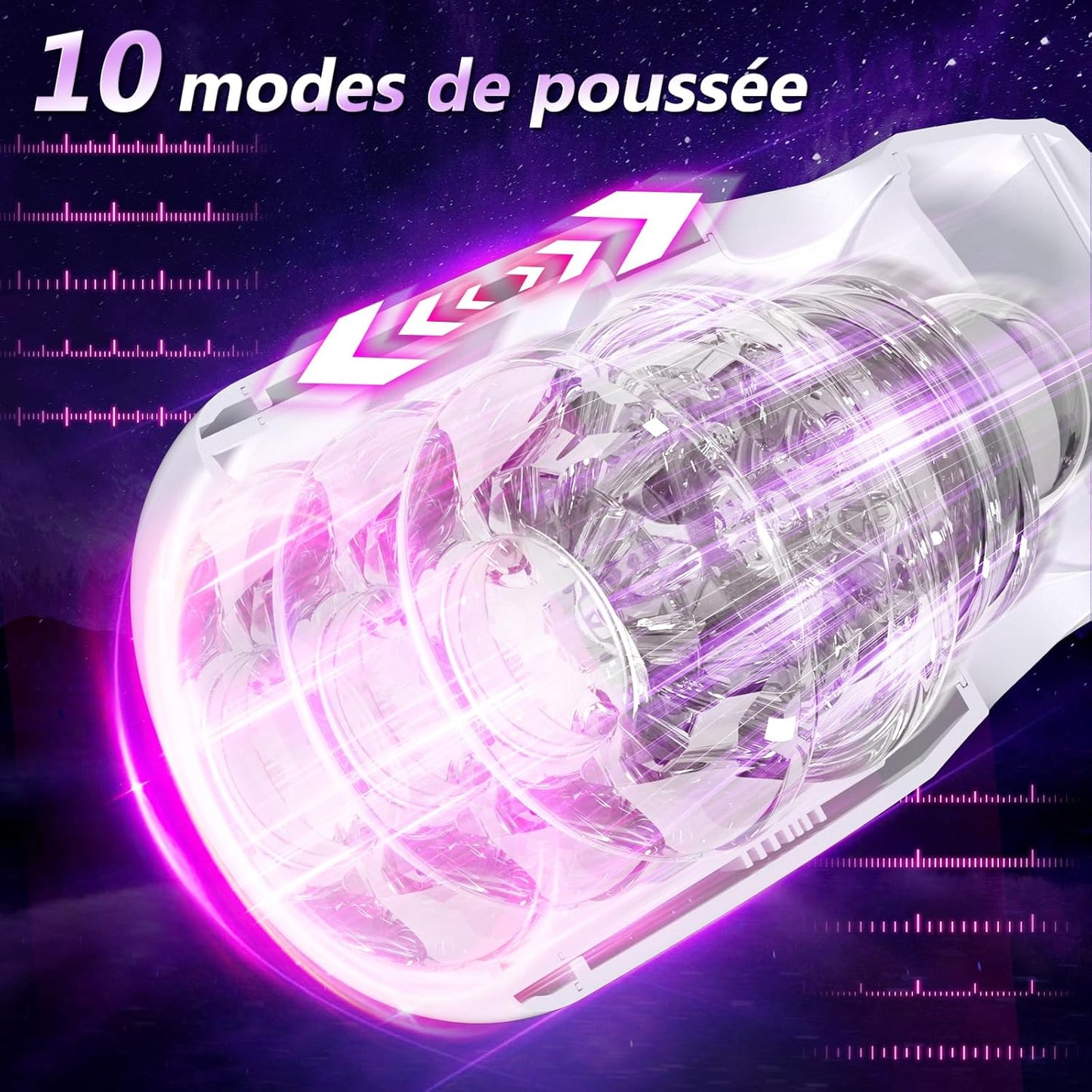 Masturbateur automatique avec 10 modes de poussée télescopique