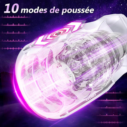 Masturbateur automatique avec 10 modes de poussée télescopique