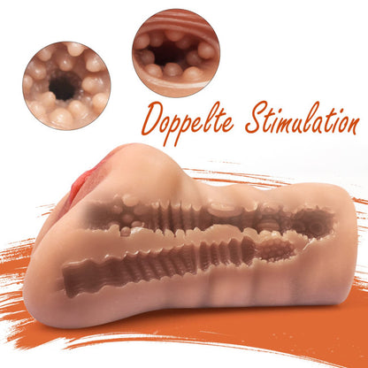 Texture interne stimulante de la vaginette réaliste double entrée pour sensations intenses