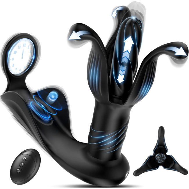 Cockring vibrant avec massage prostate et testicules vu de profil