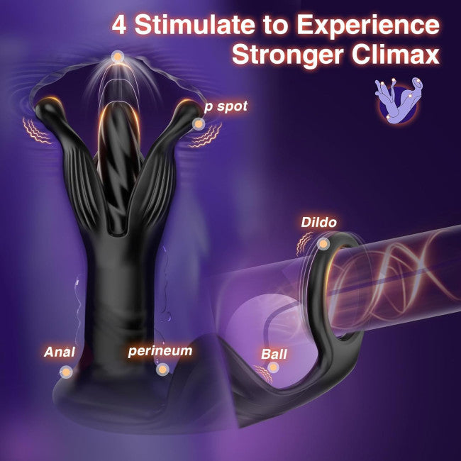 Stimulateur de prostate avec massage des testicules à moteur indépendant
