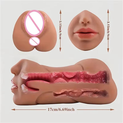 Masturbateur compact pour homme avec textures internes réalistes