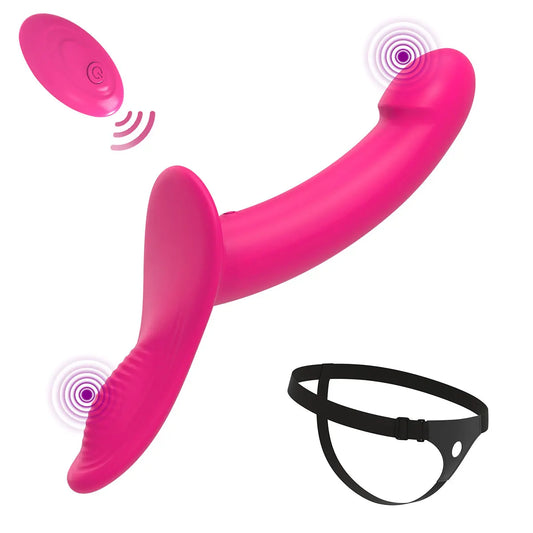 Gode Ceinture rose Vibrant Télécommandé pour Pegging