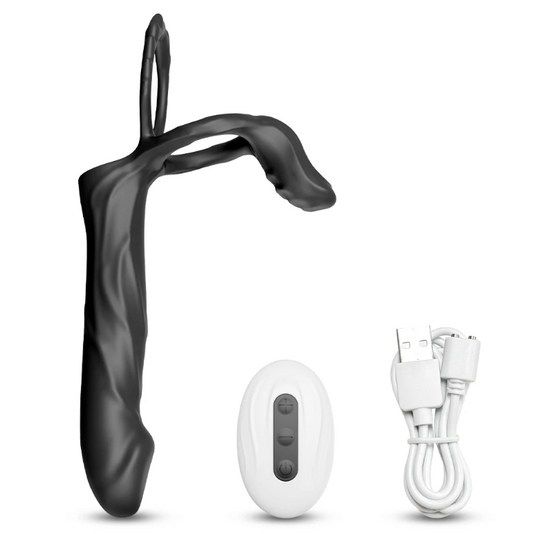 Gode de double pénétration vibrant pour homme noir 