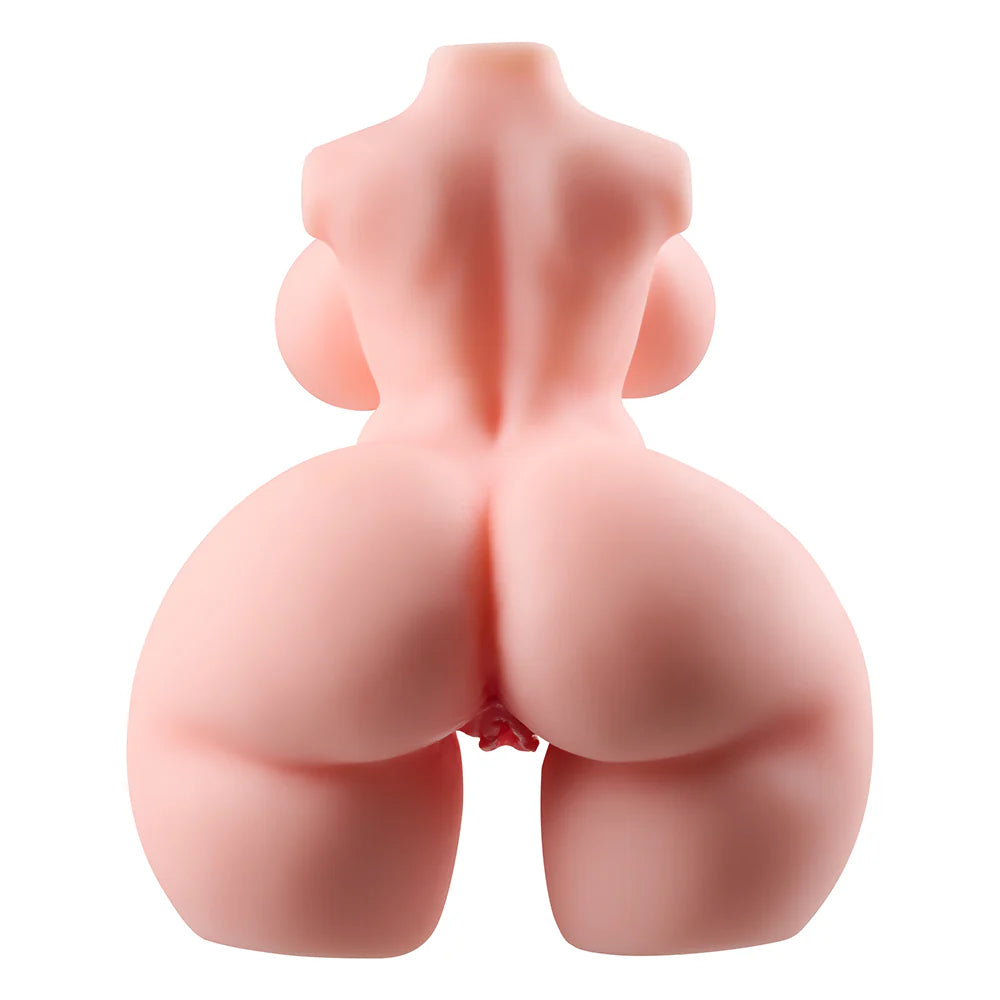 Masturbateur buste vue arrière avec fesses pulpeuses et formes généreuses