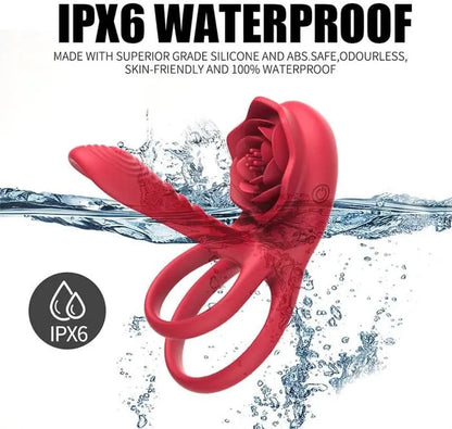 Cockring vibrant imperméable en silicone doux utilisable sous la douche
