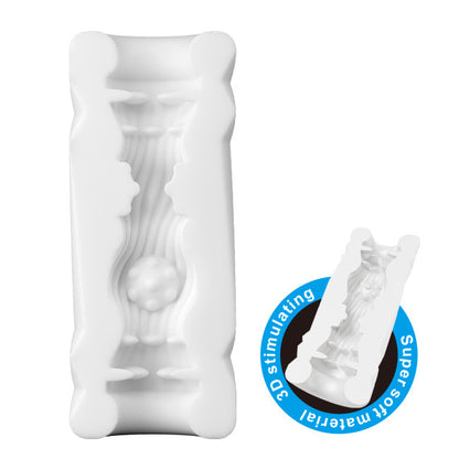 Vue rapprochée de la texture intérieure du masturbateur homme bleu doux et flexible