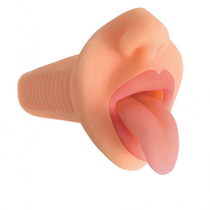 Vaginette bouche vibrante réaliste pour homme vue de face avec lèvres détaillées