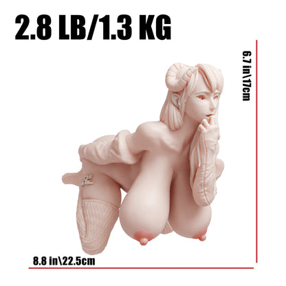 Dimensions détaillées de la poupée sexuelle hentai Ivy : hauteur, largeur et profondeur du modèle en position doggy style