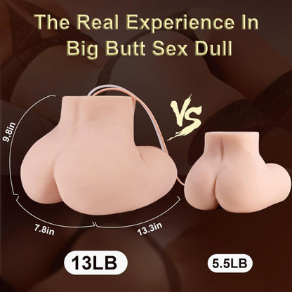 Dimensions du masturbateur fessier : 24 cm de hauteur et 35 cm d'envergure