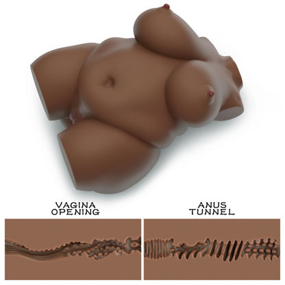 Masturbateur buste réaliste avec canal vaginal texturé à picots stimulants

