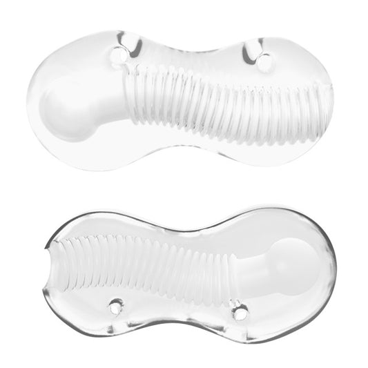 Plan sur la texture interne ondulée du masturbateur pour homme non vibrant