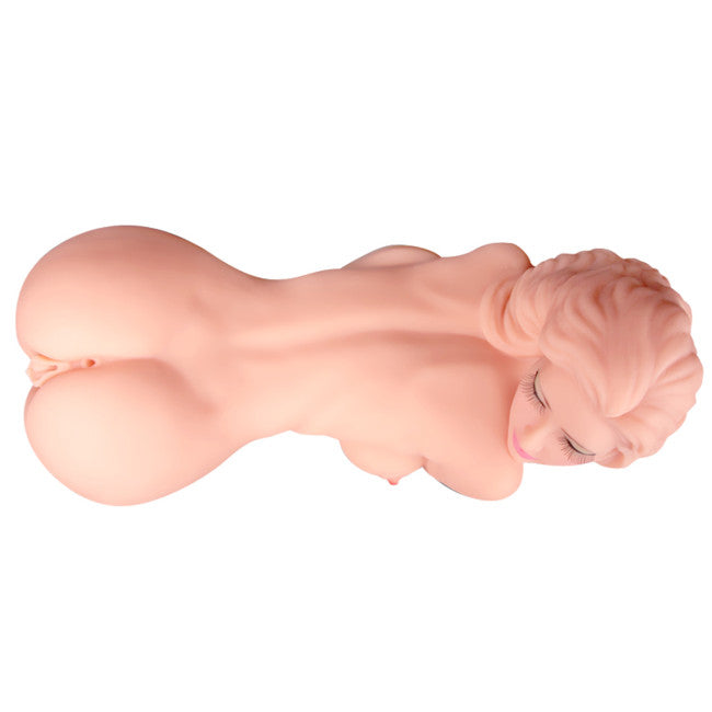 Poupée masturbateur XXL en TPR ultra réaliste vue de dessus avec texture réaliste et triple stimulation