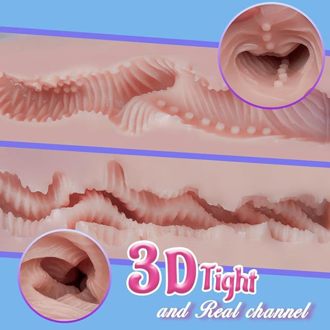 gros plan sur la texture interne réaliste de la poupee sexuelle vibrante