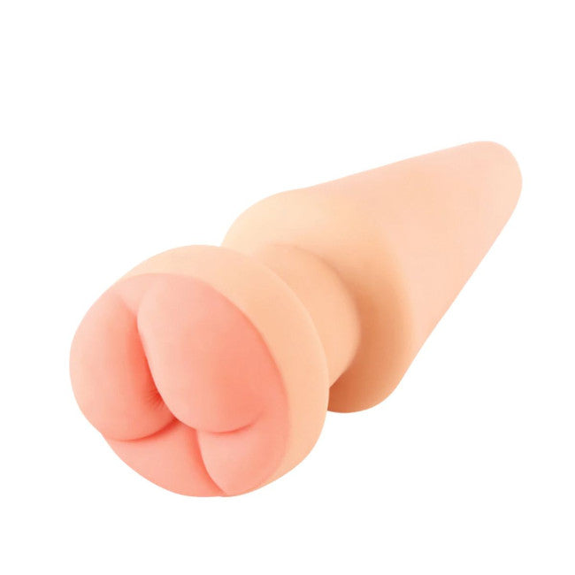 Plug anal 2 en 1 avec fonction masturbateur et surface texturée douce