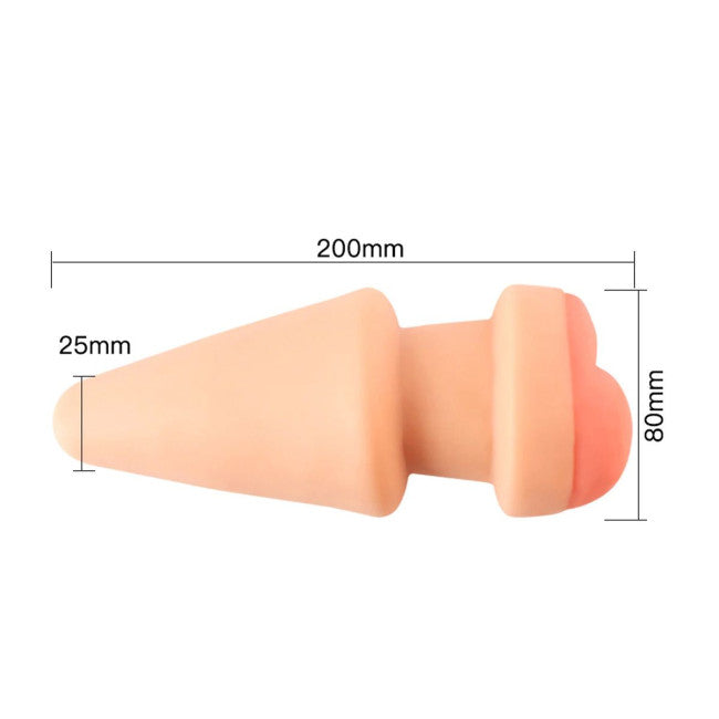 Dimensions du plug anal masturbateur 2 en 1 20 cm longueur totale 14 cm insérable 8 cm diamètre