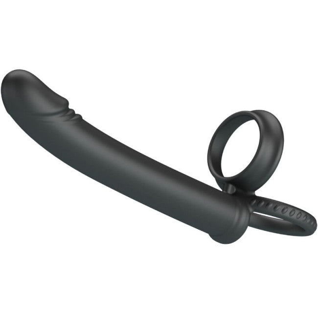 cockring double pénétration silicone pour homme vue face