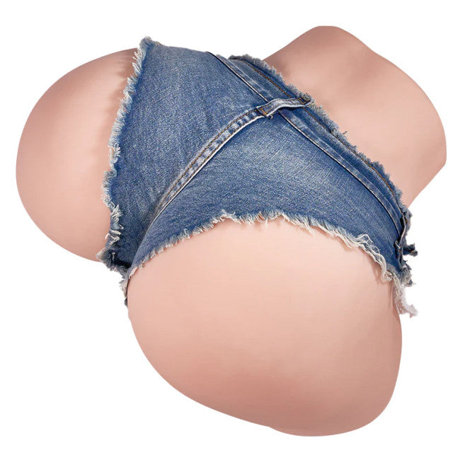 vue de dessus du Masturbateur fessier réaliste 18,8 kg avec vagin et anus display jean short