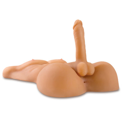 Buste masculin réaliste avec gode veineux ferme de 20 cm
