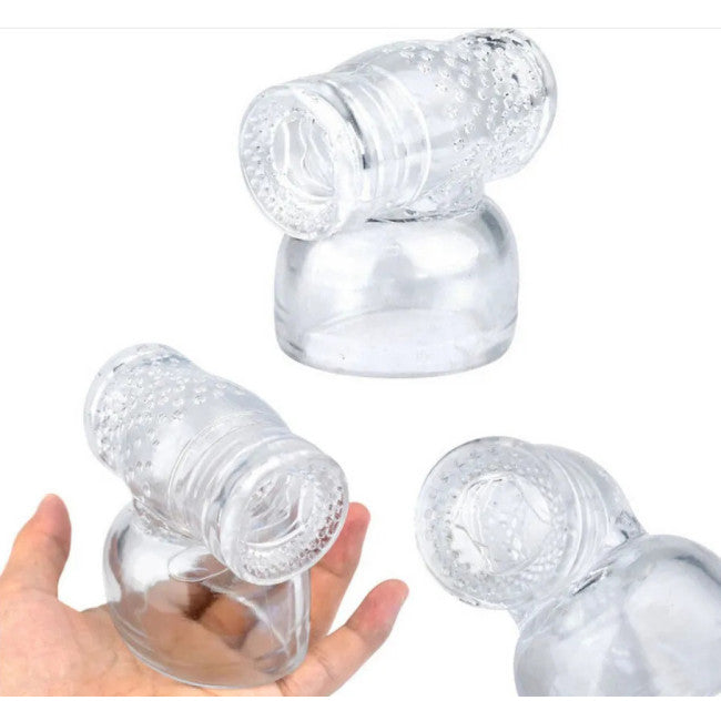 Manchon masturbateur transparent montrant les rainures et reliefs internes pour sensations intenses
