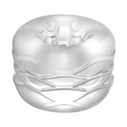 Masturbateur transparent réversible avec texture interne pour homme en TPE souple