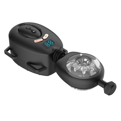 Masturbateur vibrant 9 modes de mouvement et 9 modes de vibration en silicone noir
