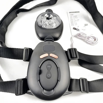 Kit complet du masturbateur automatique mains libres avec harnais, télécommande et câble USB-C