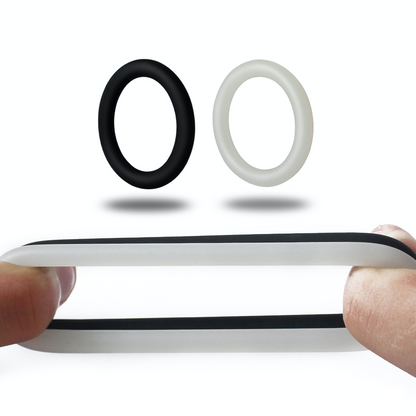 2 Cockring - Anneau Pénis en Silicone noir et blanc extensible