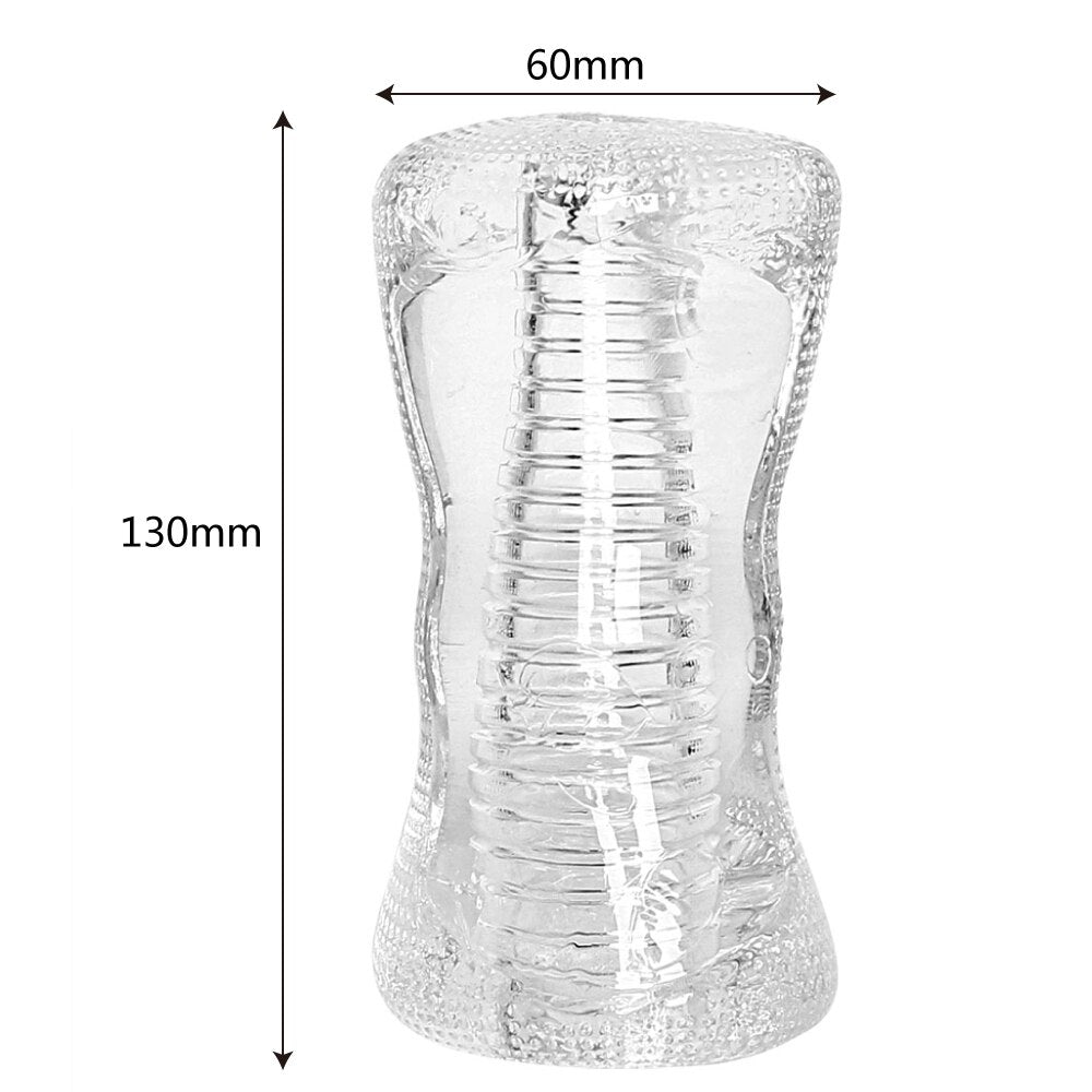 taille en cm mm Masturbateur Homme - Vagin Artificiel transparent